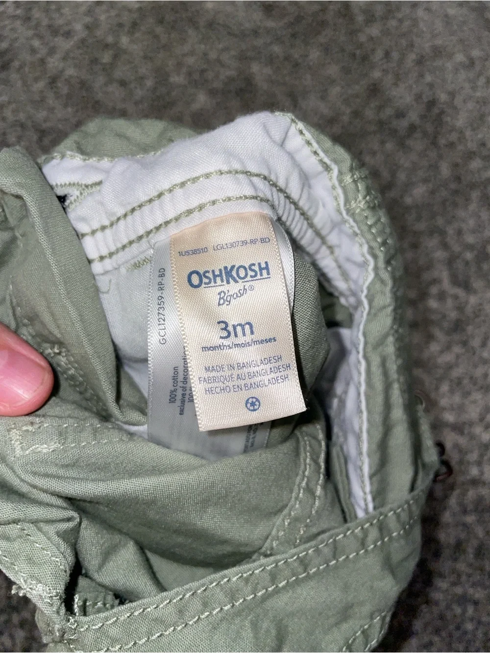OshKosh B'gosh Olive Green Shortall Overalls